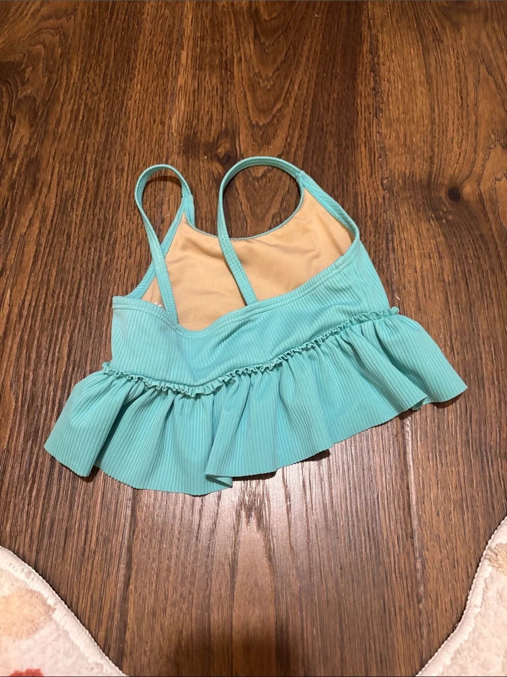 Kortni Jeane Girls Mint Green Ruffle Tankini Top